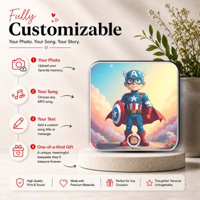 Musical Fridge Magnet Captain America Theme Fridge Magnet Superhero Fans Gift Birthday Return Gift for Kids & Marvel Fans